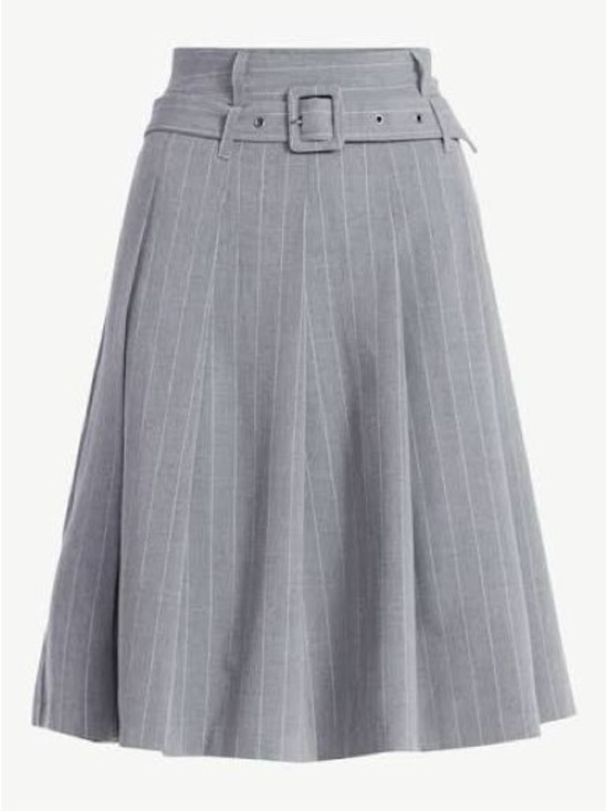 Scoop Dresses & Skirts - Scoop Women's Pleated Pinstripe Midi Skirt
